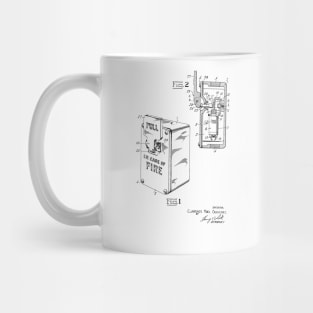 breakable plate switch Fire Alarm Vintage Patent Hand Drawing Mug